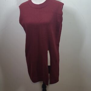 Sleeveless Burgundy Knit Top